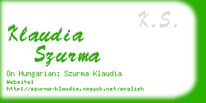 klaudia szurma business card